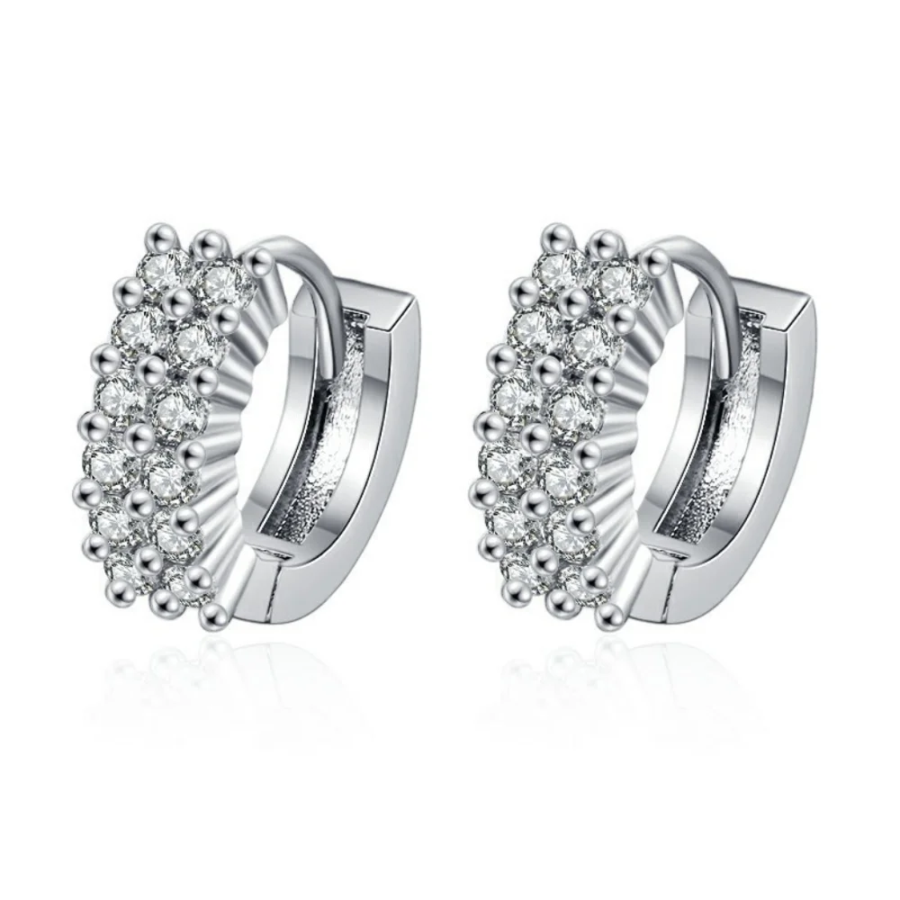 Gold plated diamond earrings - Picture 1 of 1